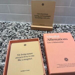 Positive Affirmations for Women with Wooden Stand Love